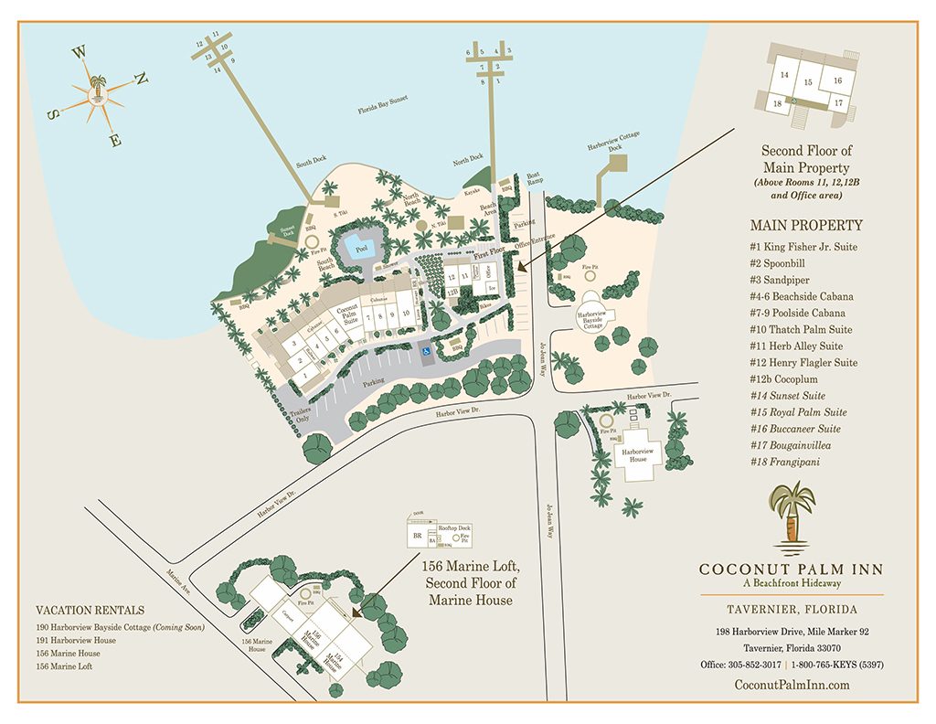 Resort Map of Coconut Palm Inn & Rentals
