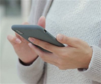 A person holding a smartphone