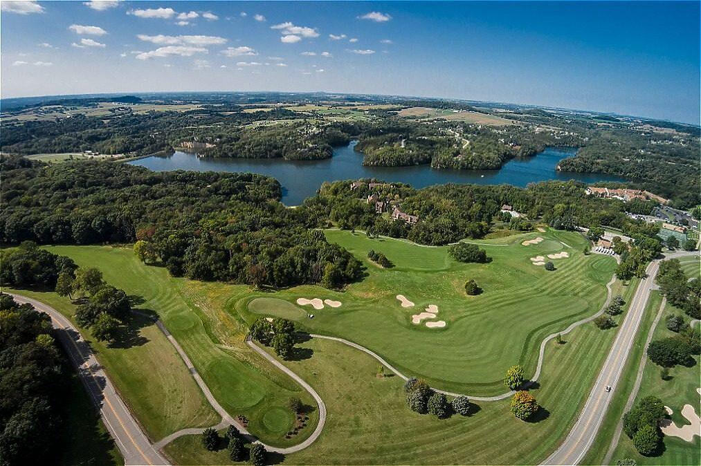 Aerial view of golf course