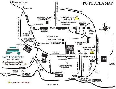 Lawai Beach Resort area map