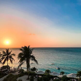 Sunset over beach
