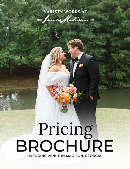 Pricing Brochure for wedding venue in Madison Georgia