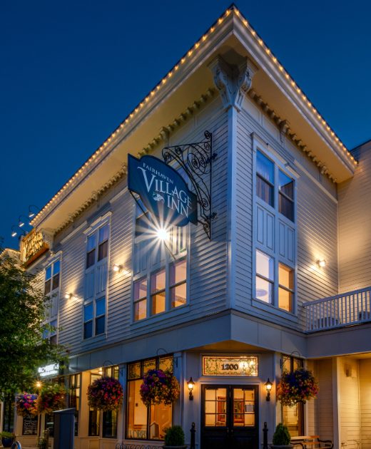 Fairhaven Village Inn at night