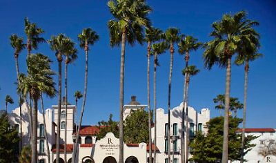 Hotel with palm trees
