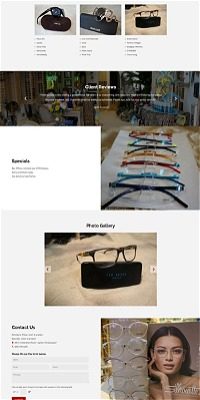 screenshot representing the Optical Oasis website in narrow view