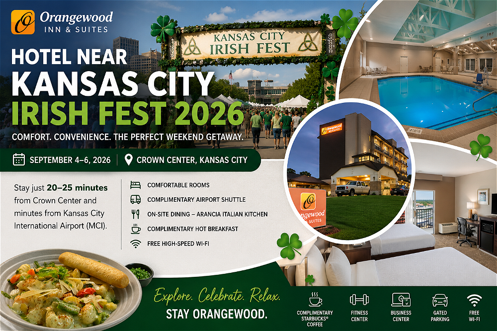 Orangewood Inn & Suites KCI hotel near Kansas City Irish Fest 2026