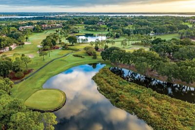 Aerial view of golf course